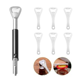 TBWBEC Pack of 7 Manual Can Openers, Bottle Openers, Stainless Steel, Jar Opener, Screw Cap Opener, Adjustable Lid Opener, Multifunctional Kitchen Tools, Household 2-in-1