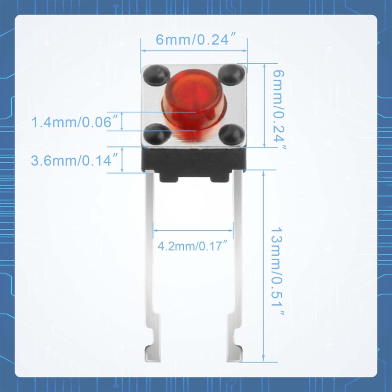 120pcs 6mm 2 Pin Momentary Tactile Tact Push Button Switch