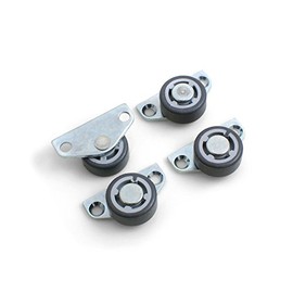 Design61 4 x Bed Box Roller, Parquet Side Castor, Box Trestle Castor, Furniture Castors, 30 x 14 mm with Soft Tread