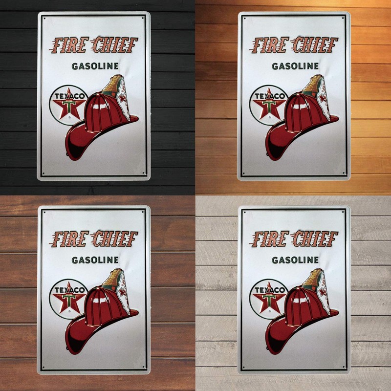 FIRE CHIEF AVSB-109 Gasoline Oil Garage Motorcycle Garage Sign Vintage