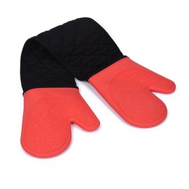 DoMii Connected Oven Mitts All-in-One Potholder Gloves Heat Resistant Quilted Silicone Oven Mitts 33.8 x 7-inch