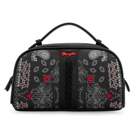 Wrangler Makeup Pouch Bag Mini Western Toiletry Purse Cosmetic Organizer Paisley Travel Pouch for Women