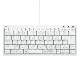 Sanwa Supply SKB-KG3WN2 Wired Compact Keyboard, No Numeric Keypad, USB Connection, Japanese 86 Keys, Membrane, USB-PS/2 Adapter Included, White
