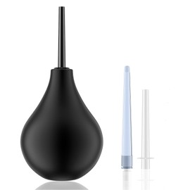 Enema Bulb Kit Superior Hygiene with Our Douche Enema Bulb Kit- 3 Nozzles, 224ML Capacity (Black), Designed for Women & Men(224ML)