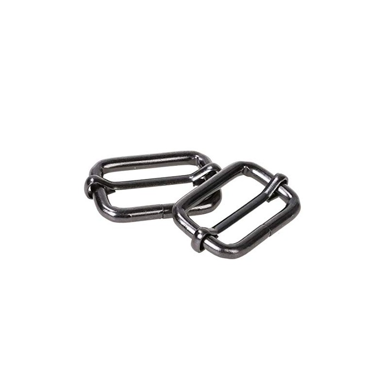 COTOWIN Adjustable Metal Slide Rectangle Buckle,Pack of 20 (Gunmetal, 1")