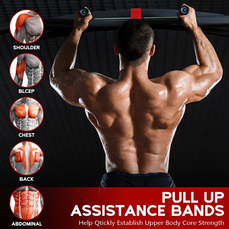 HOXWC Pull Up Assistance Bands, Heavy-Duty Pull Up Bands Set