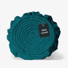 twenty:three Lyocell Fitted Sheet 200 x 220 cm, Juice Petrol, 100% Tencel, Derived from Eucalyptus, High Quality, Sustainable, Breathable, Luxury, Hypoallergenic