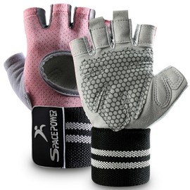 Workout Gloves Weight Lifting Gloves: Fingerless Gym Gloves with Wrist Wraps Support for Mens & Womens, Full Palm Protection Breathable Sports Gloves for Exercise, Training, Fitness, Pull-up (S)