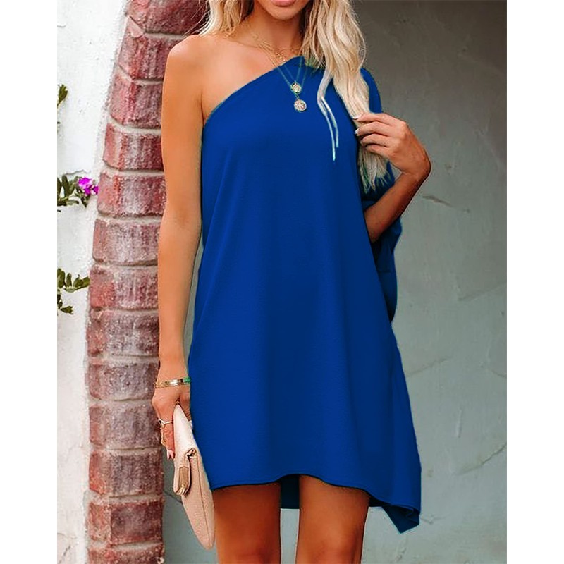 Jhsnjnr Women's One Shoulder Evening Party Dress Elegant Club Mini