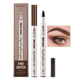 Tattoo Eyebrow Pencil with Four Tips, Long-Lasting Waterproof Brow Gel for Natural Eyes / Make-up