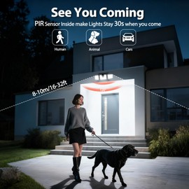 INCX Solar Lights Outdoor Waterproof, 3000 LM 156 LED Motion Sensor Outdoor Lights, 3 Heads Solar Powered Security Flood Light Motion Detected Spotlight for Patio Garage Yard Entryways, 2 Pack Black