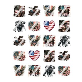 4th of July, Veteran, Patriotic, Fourth of July, Independence Day Nail Art Decals - Waterslide Nail Decals (Adult XLarge 0.6" inches)