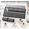 JYN‑ANREN 24Pcs Paint Brush Set, Professional 9 Shapes: Wide Flat,