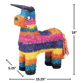 Fiesta Bull Pinata (15.25 x 5.5 x 18 Inches) for Cinco de Mayo, Birthday, Taco, Luau, Mexican theme Party Supplies or decoration or carnivals