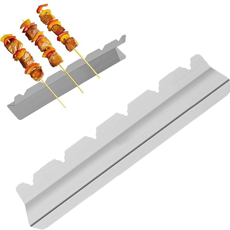 1 Pair Kabob Rack for Kebab Skewers,Grill Stick Rack Stainless