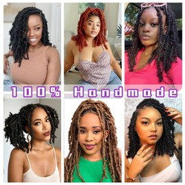 Butterfly Locs Crochet Hair Extensions for Black Women Faux Locs Crochet Hair Soft Locs Crochet Braids Hair Extensions for Braiding Hair (12Inch(Pack of 8), 1B)