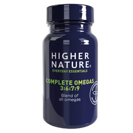 Higher Nature - Complete Omegas 3:6:7:9 - Fish Oils - Supports Vision, Brain Function & Cardiovascular Health - 90 Capsules