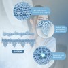 Landrain Pack of 3 Garters Blue Wedding Lace (Blue -