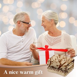 Happy 60th Anniversary Wedding Gifts, Flannel Soft Blanket Decor, 60th Anniversary Romantic Gifts for Couple Parents, Best 60 Year Wedding Anniversary Decorations - 50x60 inches