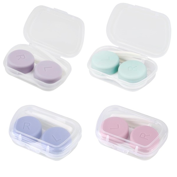 REBECCAGIBSON 4 Stück Kontaktlinsenetui Kontaktlinsen Etui tragbarer Kontaktlinsenbehälter für Reisen
