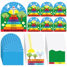 Motipuns 24 Sets Romans Road to Salvation Sign Kit Sunday School Crafts for Kids DIY Religious Crafts Gift for Sunday School Christian Bible Lesson Church Religious Education and Activity