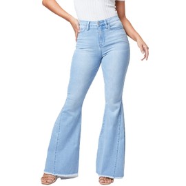 YMI Womens Repreve W/Lycra Gigi HIGH Rise Extreme FIT & Flare, L02, 7 Light Wash