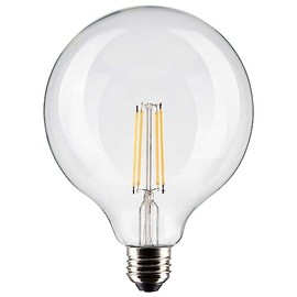 Satco S21259 8 Watt 120 Volt G40 LED Light Bulb; Clear; E26 Medium Base; 90 CRI; 4000K