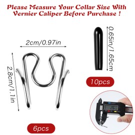YBEATY 6 PCS Dog Collar Extra Links Designed for Training Collars Designed with Protective Cover Steel Chrome Plated Silver Stainless Steel Collar for Small Medium Large Dogs Training