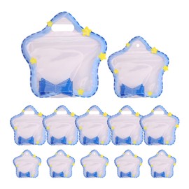 Septe 20Pcs Cartoon Cute Star Bow Transparent Snack Candy Chocolate Cookies Zipper Sealed Bag,Blue