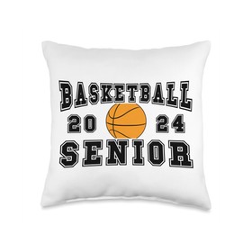 Class of 2024 Graduation Shirts 2024 Graduation Party Ideas Basketball Senior Night Throw Pillow, 16x16, Multicolor