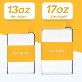 Hydrte | The Slim Water Bottle | Leakproof Flat Water Bottle | BPA Free Plastic | The Ultimate Handbag Water Bottle | Fits Into Any Bag (350ml, Mango Yellow)