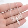 AOCHEE Silver Origami Phoenix Necklace Pendant Phoenix Bird Necklace for