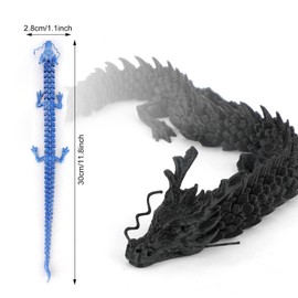 Gosknor 5stk 3D-Druck-Drache, Gelenkdrache Drachen-Zappelspielzeug Kristalldrache Zappelspielzeug 3D-Gedrucktes Spielzeug Heimbüro-Dekor für Das Heimbüro Teenager Erwachsene Männer Jungen