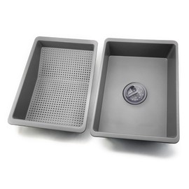 QruiLanTu Kitchen Sink Strainer Basket Set Multifunctional Portable Strainer Basin with Sink Stopper Dishwashing Basin Vegetable Strainer Basket Drain Pasta Kitchen Sink Accessories(ABS+PP）