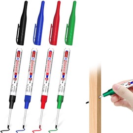 Kotkiddy® Pack of 4 Drill Hole Markers Deep Hole Marker Metal 32 mm Extra Long Tip Drill Hole Markings Hole Marking Tool for Construction Sites