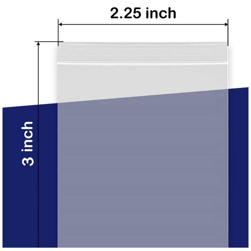 100 Grip Seal Bags 2.25" x 3" | Reusable Strong