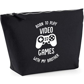 Hippowarehouse Born to Play Video Games with My Brother printed make up cosmetic wash bag 18x19x9cm
