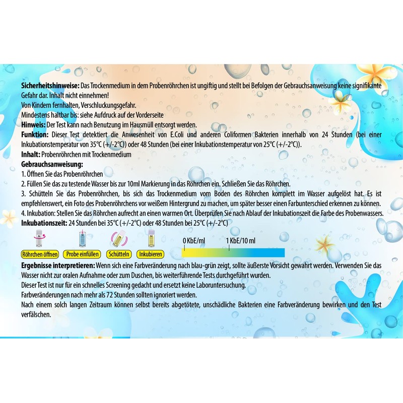 Medasa Water Test for Coliform Bacteria E.coli Test in Drinking