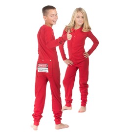 One Piece Onesie Union Suit Boys & Girls Kids Pajamas Sign on Rear