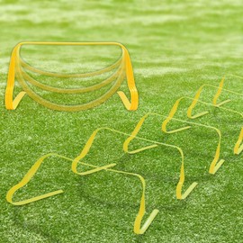 Japard Ultra Durable Agility Hurdles for Athletes of All Skill Levels, 6pcs of 7.8 inch Tall Hurdles, Bright Yellow Color, Made of Durable, Composite Materials, Easy to Set up & Transport