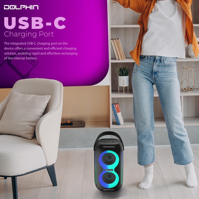 Dolphin New! Waterproof Portable Party Speaker S20: Compact Design, HD