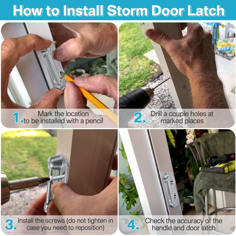 Enhon 3 Pack Screen Door Spring Strike Plate, Compatible with