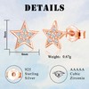 Kamise Hypoallergenic Star Zirconia Stud Earrings, Sterling Silver Stud Earrings