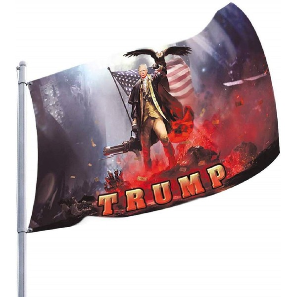 QIroseonly Donald Trump Flag 3X5 Foot - 2024 Trump President Flags Keep America Great Flag 3x5 ft with Brass Grommets MAGA (gold)