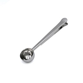 LICQIC Coffee Scoop with Bag Clip, Stainless Steel Coffee Measuring Scoop for Measuring, Sealing and Grinding Coffee and Coffee Beans (Silver)