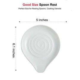TooWoom Spoon Rest for Kitchen Countertop Porcelain Spoon Holder for Stove Top White Spoon Holder for Spatula, Spoons or Tongs, Farmhouse Decor, Christmas