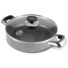 Royal Cook Heavy Gauge Aluminum Non-Stick Low Stock Pot, 12-Inch