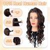 Firstwon Mannequin Head Human Hair- Cosmetology Manikin Doll Head with