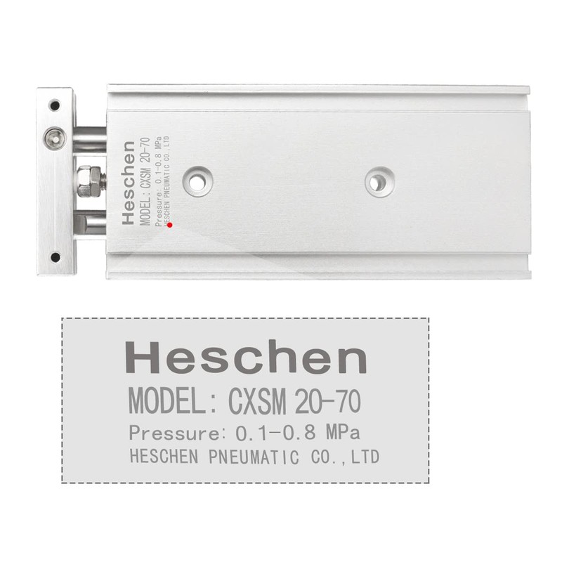 Heschen デュアルアルミエアシリンダー CXSM 20-70 ガイドロッドプレート ダブルロッドガイド空気圧スライドベアリング クッション 20mm ボア 70mm