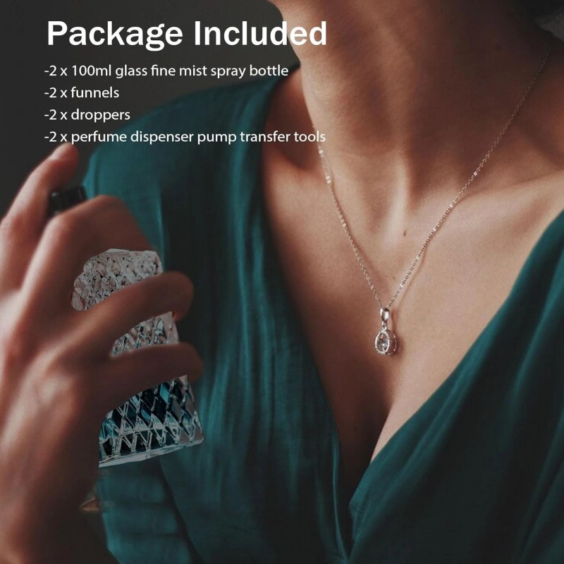 YU FENG 2 Pack Refillable Glass Perfume Bottles 100ml –